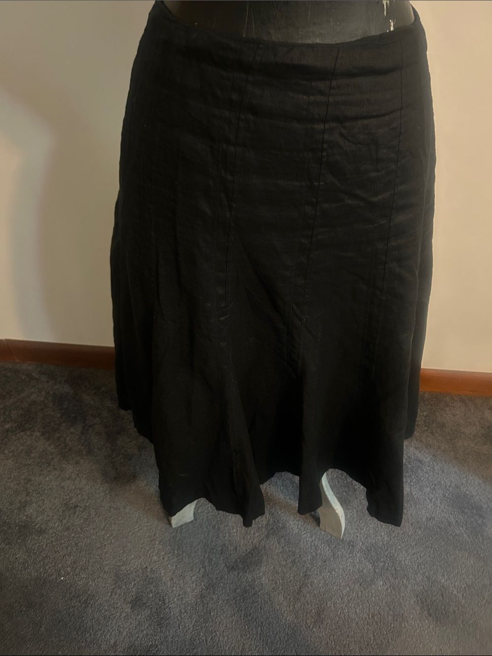 Lauren Ralph Lauren Black A-Line Linen Women's Skirt